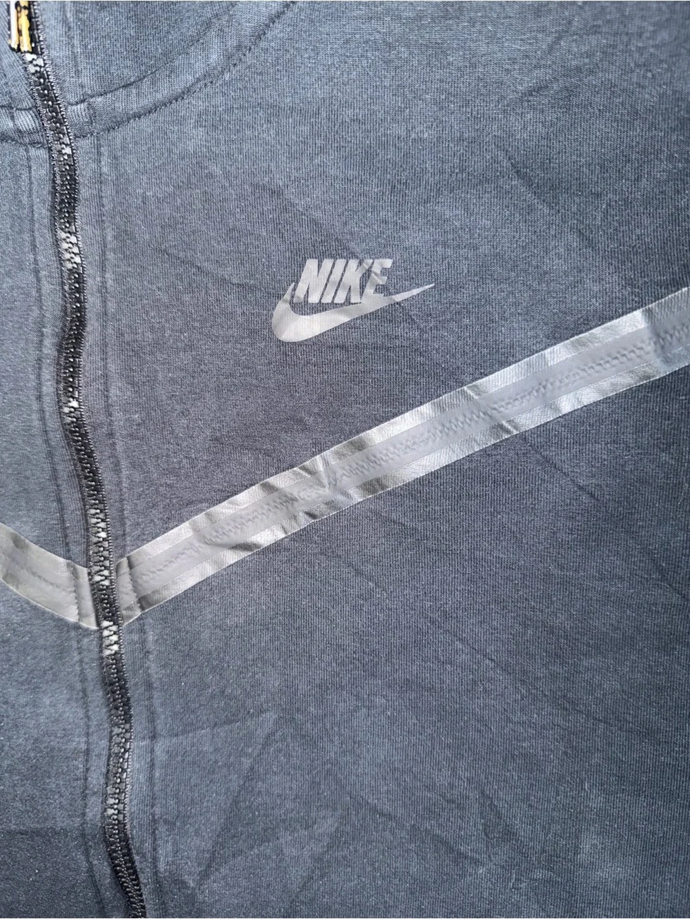 Nike sportswear Tech Fleece full zip Hoodie black mens medium